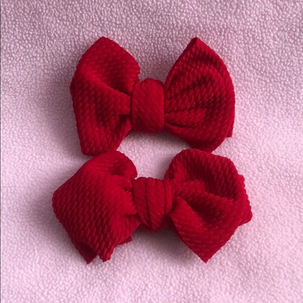 Red Hair Clips Set
